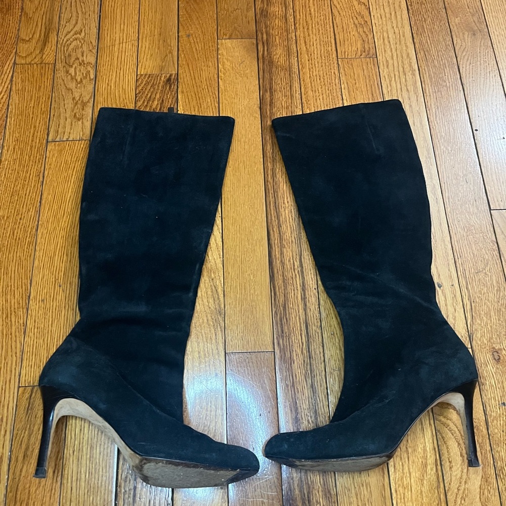 Aldo Black Suede Heeled Boots